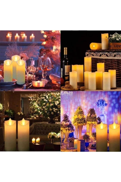 RAYTOYS OYUNCAK   Led Light Candles 6 Adet Led Işıklı Mum Titrek Sallanan Mum Işıklı Mum Led Mum Pilli Mum Gün Işığı