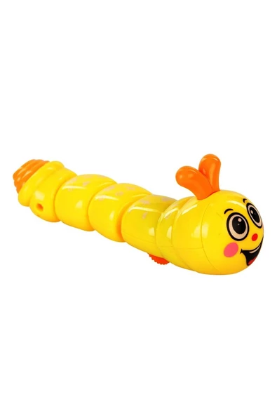 RAYTOYS OYUNCAK   MOVABLE ROTATING CUTE TOY CATERPILLAR EĞİTİCİ OYUNCAK TIRTIL HAREKETLİ KURMALI OYUNCAK SARI TIRTIL