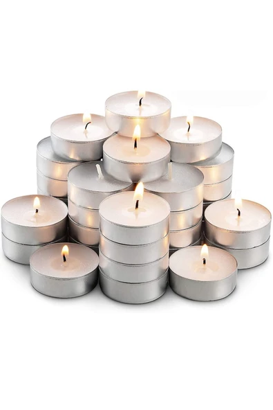 RAYTOYS OYUNCAK   50 PCS VIP WHİTE TEA LİGHT CANDLE 50 ADET VIP KALİTE BEYAZ TEA LİGHT MUM BEYAZ MUM YILBAŞI MUMLARI