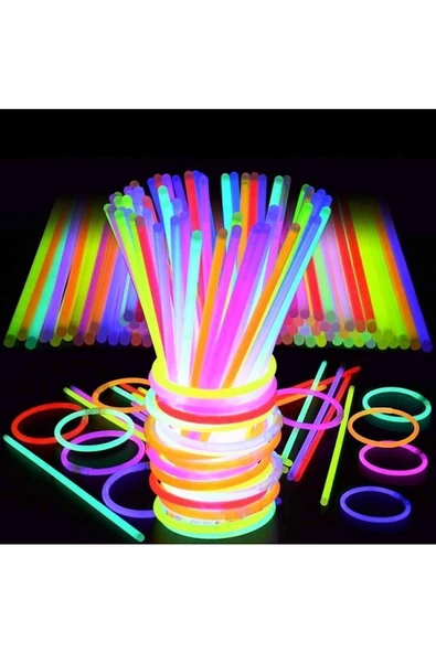 RAYTOYS OYUNCAK   100 Adet Glow Stick Işıklı Fosfor Çubuk Neon Işık Glow Parti Işıkları Işıklı Bileklik Neon Kolye