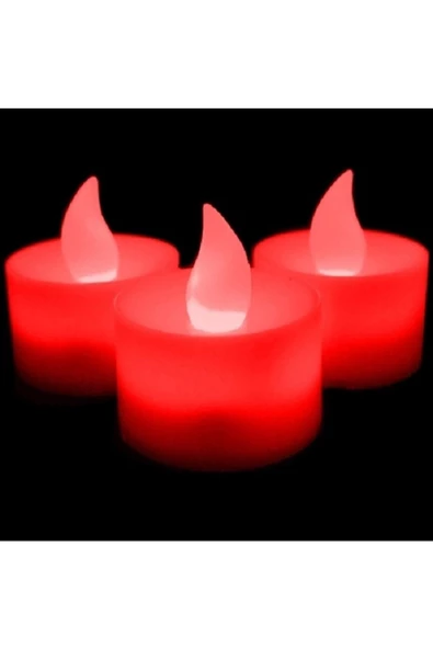 RAYTOYS OYUNCAK   Red Light Candles 24 Adet Kırmızı Led Işıklı Mum Kırmızı Led Mum Kırmızı Işıklı Mum Romantik Led Mum