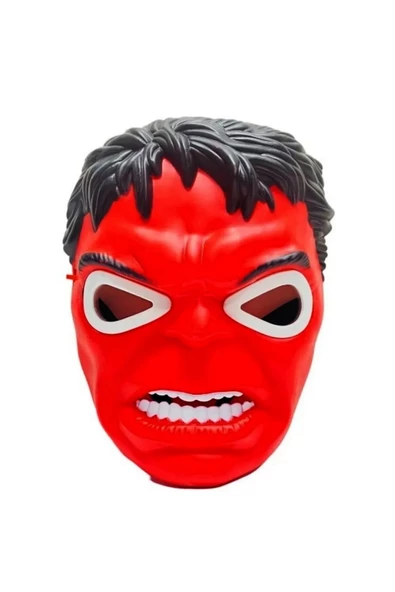 RAYTOYS OYUNCAK   LED IŞIKLI MASKE IŞIKLI KIRMIZI HULK MASKESİ LED LİGHT RED HULK MASK PARTİ MASKELERİ KIRMIZI MASKE