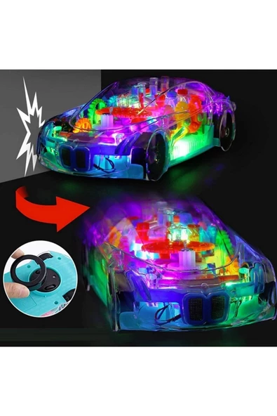 RAYTOYS OYUNCAK   Vıp Led Light Cars Multi Color Işıklı Araba Renkli Led Işıklı Transparan Araba Oyuncak Araba