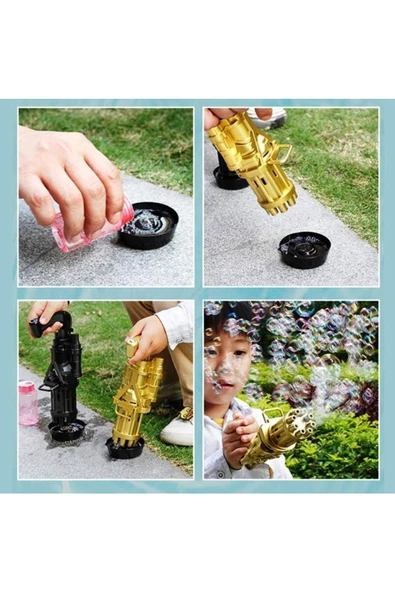 RAYTOYS OYUNCAK   Yılbaşı Hediyeleri Çoklu Köpük Atan Köpük Tabancası Bubbles Gun Baloncuk Tabancası Pilli - Resim 4