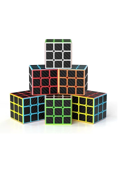 RAYTOYS OYUNCAK   6 PCS PROFESSIONAL 3X3 QY SPEED CUBE 3X3 CORBON FİBER CUBE 6 ADET VIP 3X3 ZEKA KÜPÜ 3X3