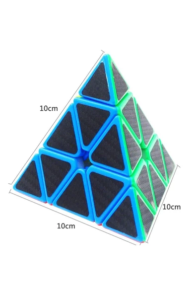 RAYTOYS OYUNCAK   1 Pcs Pramid Cube Corbon Fiber Cube 1adet Vıp Piramit Zeka Küpü Pramit Hız Küpü Trıangle Cube - 7