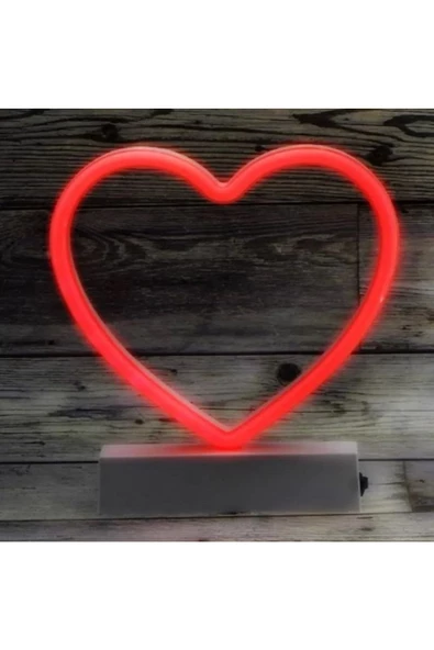 RAYTOYS OYUNCAK   Vitrin Dekor Işığı Kırmızı Kalpli Led Işık Heart Red Led Light Pilli Led Işık Kırmızı Neon Led Işık