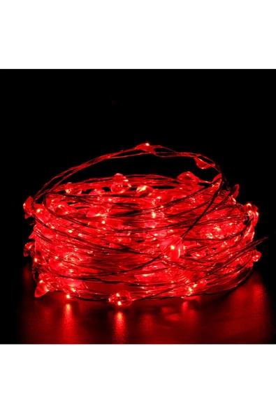 RAYTOYS OYUNCAK   DEKOR DÜĞÜN IŞIKLARI KIRMIZI PİLLİ LED IŞIK KIRMIZI 10 METRE LED IŞIK KIRMIZI PİLLİ IŞIK RED LİGHT