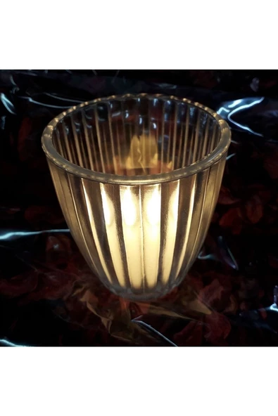 RAYTOYS OYUNCAK   7 Adet Büyük Boy Tea Light Mum Için Cam Mumluk Tealight Cam Mumluk 7x4x8 Cm Kır Düğünü Dekorları - Resim 3