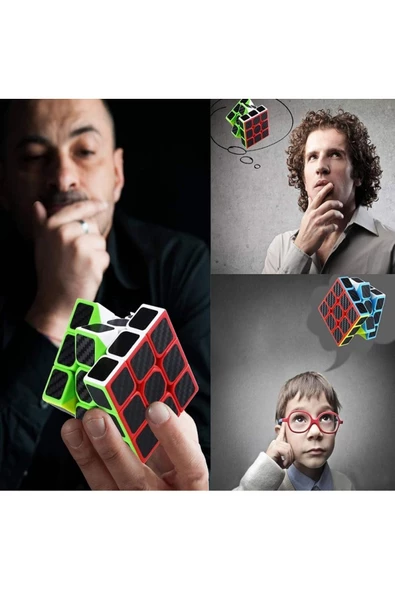 RAYTOYS OYUNCAK   PROFESSIONAL 3X3 QY SPEED CUBE 3X3 CORBON FİBER CUBE VIP 3X3 ZEKA KÜPÜ 3X3 HIZ KÜPÜ 3X3 CUBE - 6