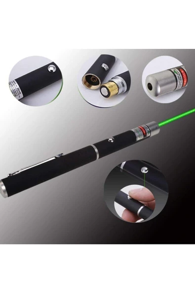 RAYTOYS OYUNCAK   VIP 100 MW GREEN LASER POINTER 100 MW YEŞİL LAZER 4 BAŞLIKLI KUTULU YEŞİL LAZER KAMP DAĞCI IŞIKLARI - 4