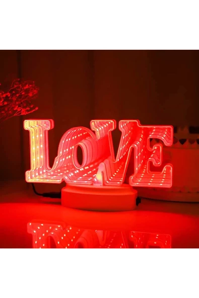 RAYTOYS OYUNCAK   LOVE LED LİGHT 3D TUNNEL LAMP 3D IŞIKLI LOVE YAZISI USB+PİLLİ LED IŞIK DEKOR IŞIĞI YILBAŞI IŞIĞI