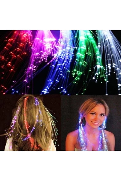 RAYTOYS OYUNCAK   2 Adet Led Light Up Hair Fiber Optic Led Işıklı Saç Işıklı Toka Pilli Led Işıklı Saç Parti Işıkları