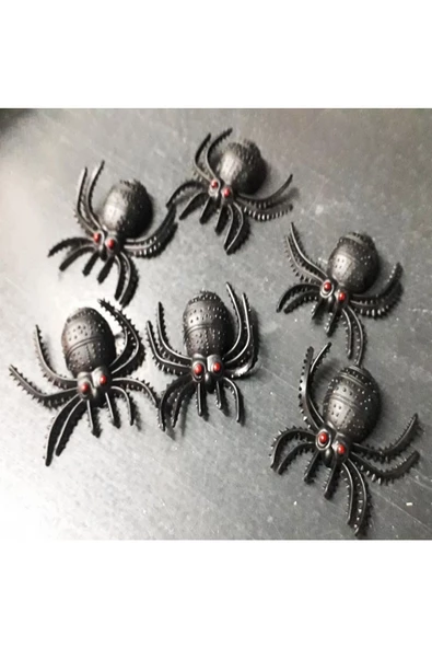 RAYTOYS OYUNCAK ŞAKA ÖRÜMCEK 6 ADET PLASTİK ÖRÜMCEK CADILAR BAYRAMI DEKOR ÜRÜNLERİ ŞAKA ÜRÜNLERİ ŞAKA MALZEMELERİ