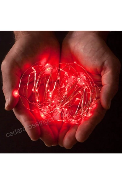 RAYTOYS OYUNCAK VIP 10 METRE PİLLİ KIRMIZI LED IŞIK KIRMIZI PİLLİ IŞIK BATTERY RED LED LİGHT YILBAŞI AĞACI IŞIĞI - 3