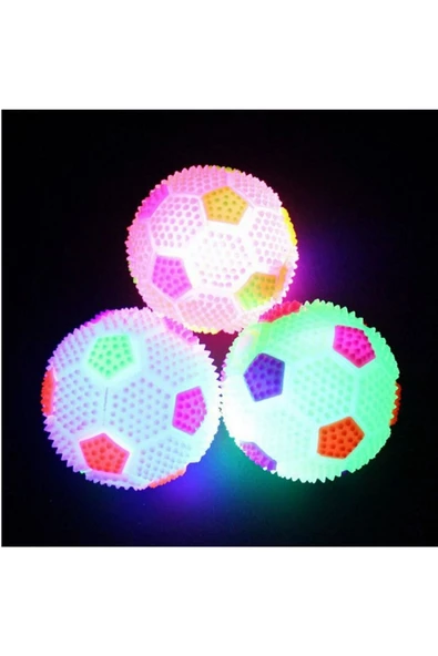 RAYTOYS OYUNCAK   3 PCS FLASHING LİGHT UP BALL 3 ADET SESLİ LED IŞIKLI MİNİ FUTBOL TOPU YOYO IŞIKLI STRES OYUNCAĞI