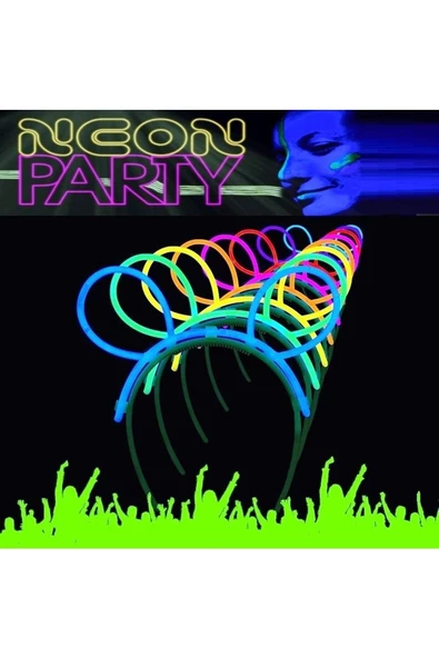 RAYTOYS OYUNCAK   7 Adet Neon Taç Glow Stick Taç Glow Taç Neon Taç Işıklı Taç Fosforlu Taç Karışık Renklerde Taç Neon