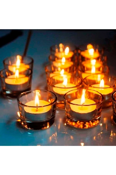 RAYTOYS OYUNCAK   14 Adet Cam Mumluk Tea Light Mum Için Cam Mumluk Tealight Cam Mumluk 4.5x2 Cm Evlilik Teklifi Dekor