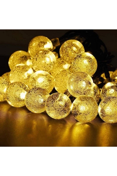 RAYTOYS OYUNCAK   VIP KALİTE GÜN IŞIĞI KRİSTAL TOP LED IŞIK CRYSTAL LED LİGHT BALL YILBAŞI AĞACI IŞIĞI SARI NOEL IŞIĞI