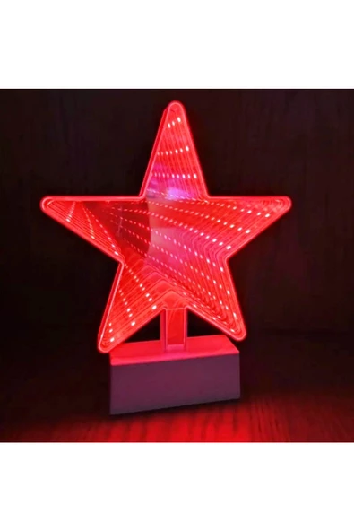 RAYTOYS OYUNCAK   STAR LED LİGHT 3D TUNNEL LAMP 3D IŞIKLI YILDIZ USB+PİLLİ LED IŞIK YILDIZ DEKOR IŞIĞI YILBAŞI IŞIĞI