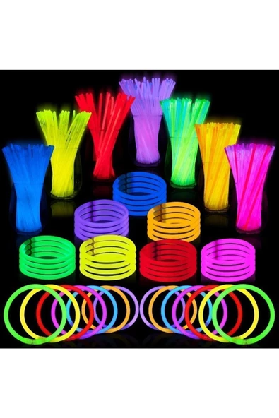 RAYTOYS OYUNCAK   Vıp Kalite 100 Adet Glow Stick Işıklı Fosfor Çubuk Neon Parti Işıkları Işıklı Bileklik Kolye Çubuk - 2