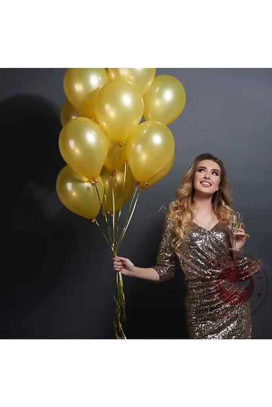 RAYTOYS OYUNCAK   VIP 100 PCS SHINY METALLIC GOLD BALLOON VIP KALİTE PARLAK METALİK ALTIN BALON HELYUM GAZI UYUMLU