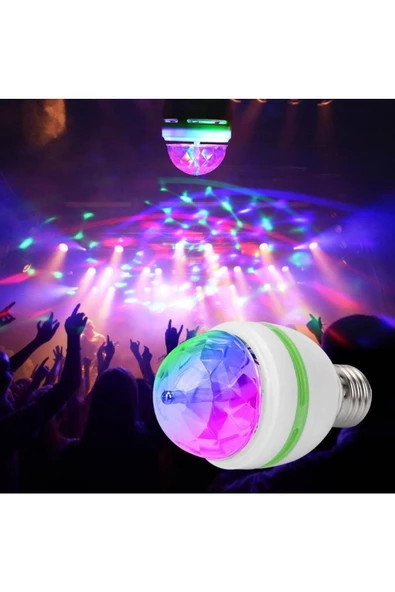 RAYTOYS OYUNCAK   Disko Işığı Led Rgb Disko Işık Topu Ampul Led Işık Dönen Disko Topu Işıklı Yılbaşı Parti Işıkları