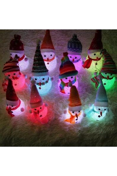 RAYTOYS OYUNCAK   Led Işıklı Kardan Adam Yılbaşı Ağacı Süsleri Renk Değiştiren Kardan Adam Led Light Colors Snowman - 4
