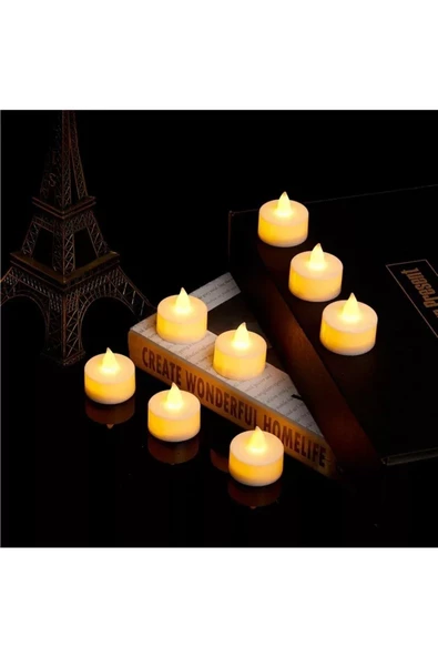RAYTOYS OYUNCAK   24 Led Işıklı Mum Gün Işığı Pilli Led Işık Mum Pilli Mum Yılbaşı Mumları Yılbaşı Süsleri Dekor Mum - Resim 4