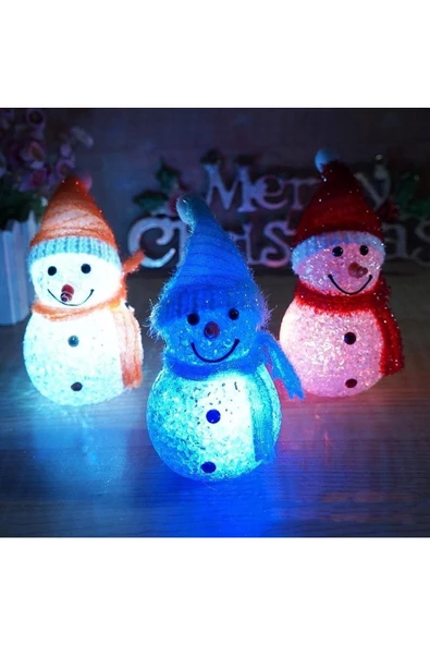 RAYTOYS OYUNCAK   Led Işıklı Kardan Adam Yılbaşı Ağacı Süsleri Renk Değiştiren Kardan Adam Led Light Colors Snowman - 3
