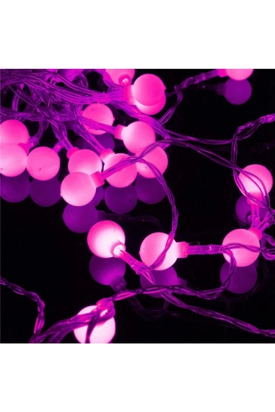 RAYTOYS OYUNCAK   4.30 Metre Pembe Top Led Işık Pembe Işık 220 V Fişli Yılbaşı Ağacı Işığı Pembe Top Işık Pembe Led ürün görseli 1