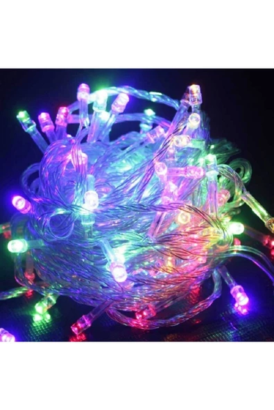 RAYTOYS OYUNCAK   10 Metre 100 Led Renkli Led Işık Yılbaşı Ağacı Işığı 220 Volt Renkli Işık Noel Yılbaşı Işıkları - Resim 2