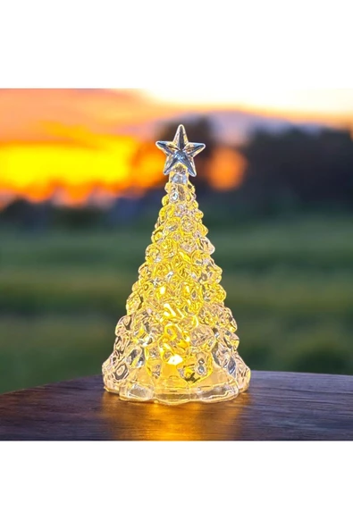 RAYTOYS OYUNCAK   TEPE YILDIZLI MİNİ IŞIKLI ÇAM AĞACI YILBAŞI AĞACI WARM LİGHT NOEL TREE KRİSTAL GÖRÜNÜMLÜ ÇAM AĞACI