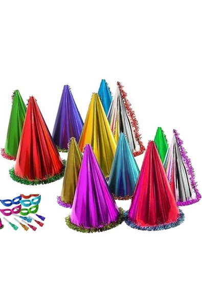 RAYTOYS OYUNCAK   8 Adet Yılbaşı Parti Seti Kotyon Set Yılbaşı Şapkası Yılbaşı Düdüğü Yılbaşı Maskesi Full Set - 4