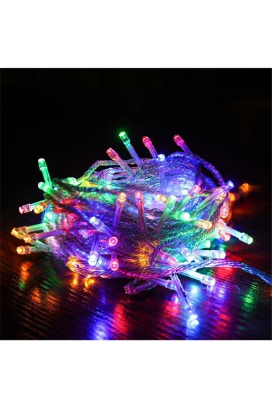 RAYTOYS OYUNCAK   10 Metre 100 Led Renkli Led Işık Yılbaşı Ağacı Işığı 220 Volt Renkli Işık Noel Yılbaşı Işıkları ürün görseli