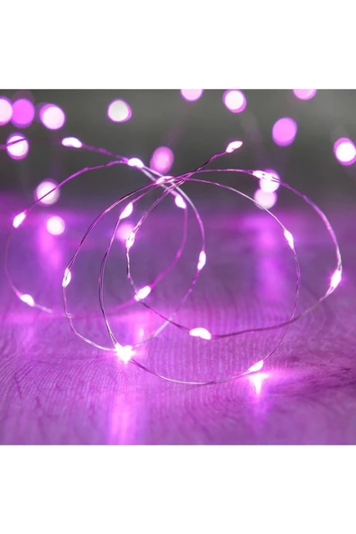 RAYTOYS OYUNCAK   Yılbaşı Çam Ağacı Işığı 10 Metre Pembe Led Işık Pembe Pilli Led Işık Micro Parlak Canlı Led Işıklı ürün görseli 1