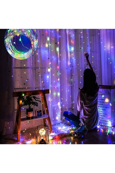 RAYTOYS OYUNCAK Rgb Renkli Salkım Led Işık Renkli Led Işık Usb +kumandalı Renkli Ince Peri Ledli 3x2.5 Metre Peri Ld - 2