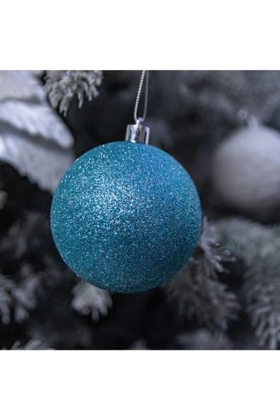RAYTOYS OYUNCAK   Vıp Kalite 5 Cm 12 Adet Simli Açık Mavi Top Yılbaşı Ağacı Süsleri Vitrin Süsleri Açık Mavi Yılbaşı ürün görseli