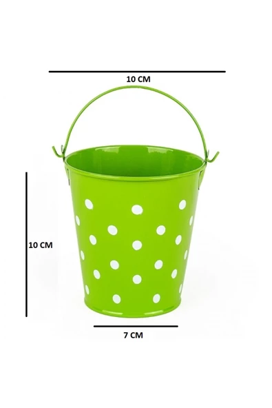 RAYTOYS OYUNCAK   2 PCS VIP DECORATIVE GREEN PURPLE PAİL 2 ADET SAPLI METAL KOVA PUANTİYELİ KOVA MOR KOVA YEŞİL KOVA - 3