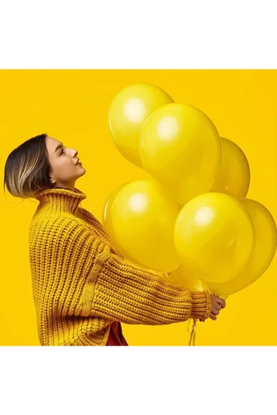 RAYTOYS OYUNCAK   VIP 100 PCS SHINY METALLIC YELLOW BALLOON VIP KALİTE PARLAK METALİK SARI BALON HELYUM GAZI UYUMLUDUR