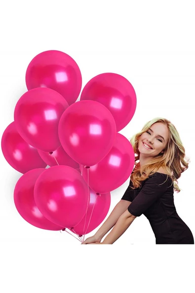 RAYTOYS OYUNCAK   VIP 100 PCS SHINY METALLIC PİNK BALLOON VIP KALİTE PARLAK METALİK PEMBE BALON HELYUM GAZI UYUMLUDUR