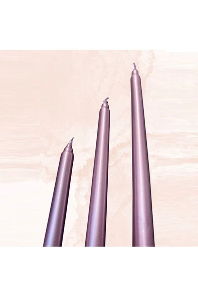 RAYTOYS OYUNCAK   10 PCS CHRISTMAS CANDLE METALLIC BRIGHT PİNK CANDLESTICK 10 ADET PEMBE ŞAMDAN MUMU YILBAŞI MUMLARI