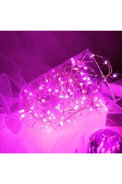 RAYTOYS OYUNCAK   10 Metre Pembe Pilli Led Işık Pembe Yılbaşı Ağacı Işığı Pink Christmas Tree Led Light Pink - Resim 4