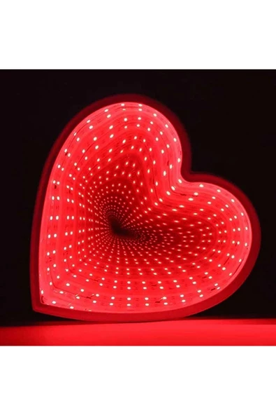 RAYTOYS OYUNCAK   3d Heart Tunnel Lamp Red Led Light 3d Işıklı Dekor Kalp Işık Usb+pilli Led Işık Dekor Masa Lambası