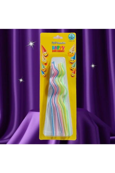 RAYTOYS OYUNCAK   RENKLİ SPİRAL PASTA MUMU 8 ADET RENKLİ SPİRAL DOĞUM GÜNÜ MUMU MULTİ COLOR SPİRAL BIRTHDAY CANDLE