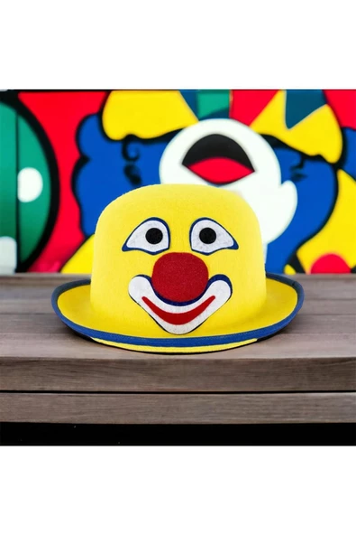 RAYTOYS OYUNCAK 23 NİSAN GÖSTERİ ŞAPKASI SARI GÜLEN SURAT ŞAPKA SARI PALYAÇO ŞAPKASI SARI ŞAPKA KOSTÜM AKSESUARLARI