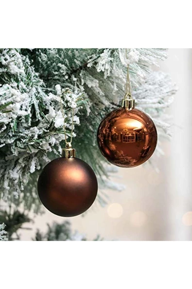 RAYTOYS OYUNCAK   Profesyonel Vıp Kalite 5 Cm 12 Adet Mat Parlak Bakır Top Yılbaşı Ağacı Süsleri Vitrin Süsleri Bakır ürün görseli