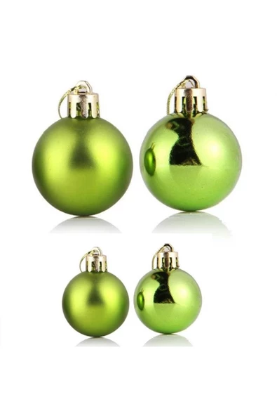 RAYTOYS OYUNCAK   Profesyonel Vıp Kalite 5 cm 12 Adet Mat Parlak Açık Yeşil Top Yılbaşı Ağacı Süsleri Vitrin Süsleri ürün görseli