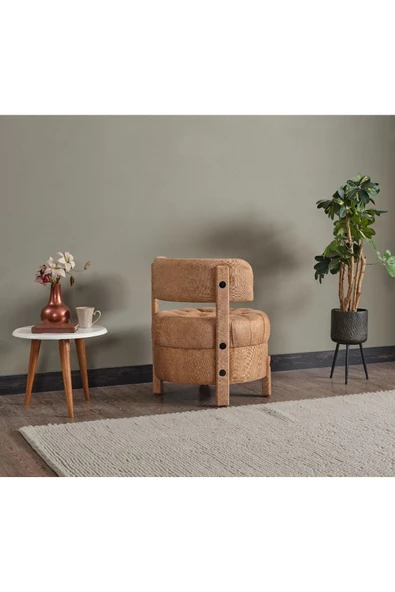 Meşe Home King Kapitoneli Silinebilir Kumaş Konforlu Modern Tasarım Renk Seçenekli Tekli Sandalye - 3
