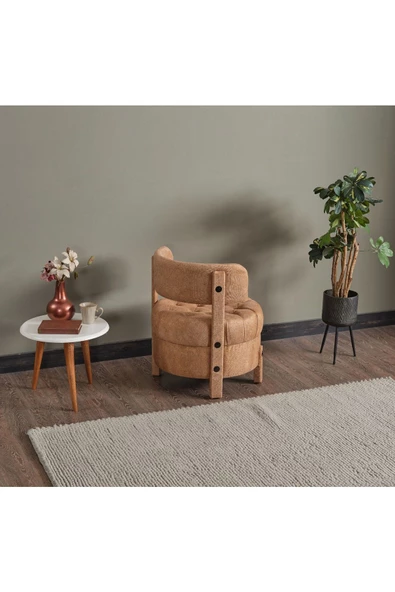 Meşe Home King Kapitoneli Silinebilir Kumaş Konforlu Modern Tasarım Renk Seçenekli Tekli Sandalye - 5